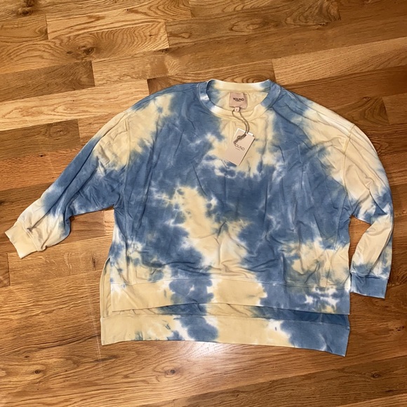NWT FOUND Step Hem Cozy Sweatshirt In Moon Shadow Tie Dye - Picture 4 of 8